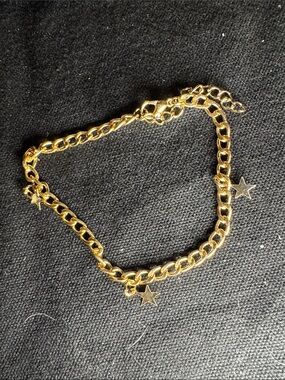 ★ Gold Tone Star Charm Chain Bracelet Celestial Dainty Bracelet